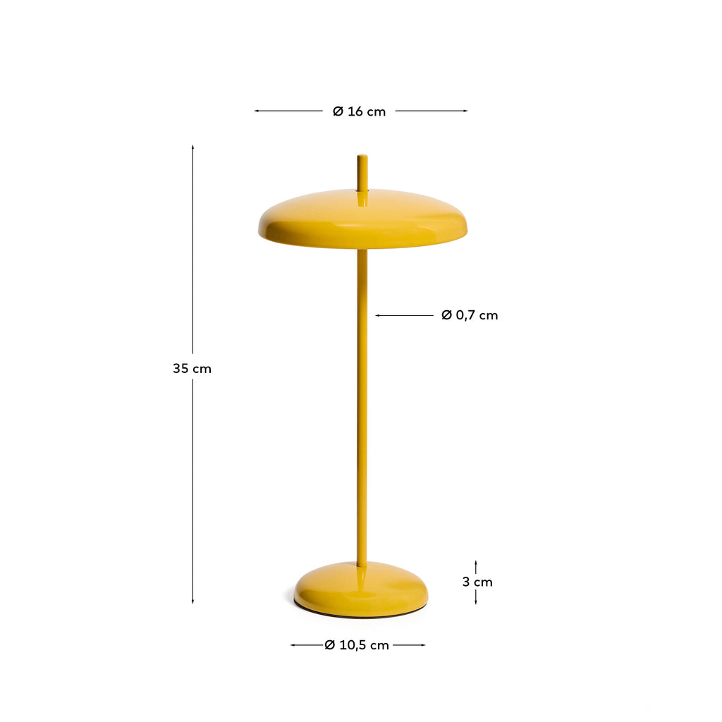 Lampe de table portable Porte en aluminium jaune