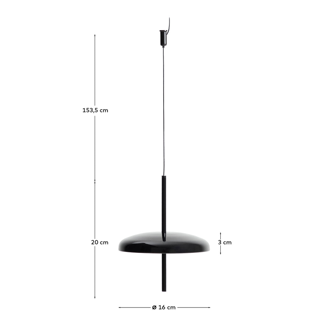 Suspension portable Porte en aluminium noir Ø 16 cm