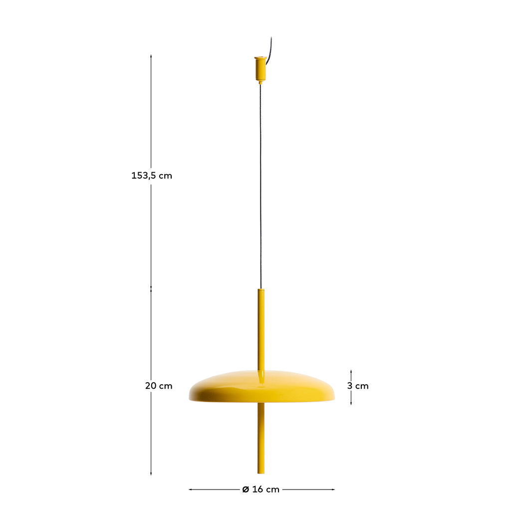 Suspension portable Porte en aluminium jaune Ø 16 cm