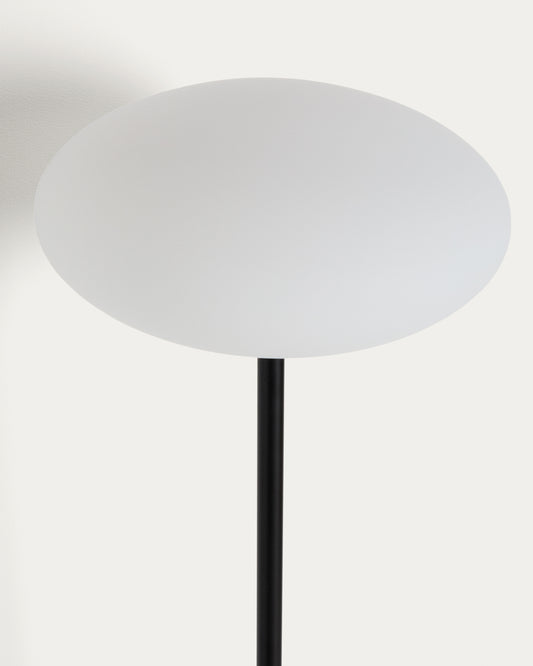 Lampadaire Idela en verre fumé et marbre noir