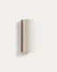 Applique murale Umbran en bois d'hévéa marron clair et lin beige