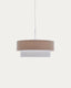 Plafonnier Bianella en coton et velours côtelé beige Ø 40 cm