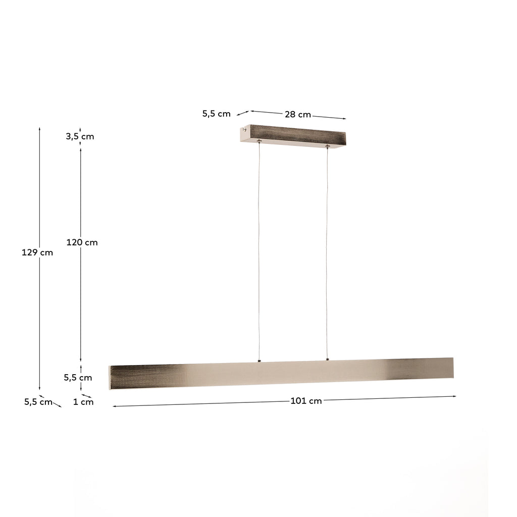 Plafonnier Boadella en aluminium finition peinte argent brossé