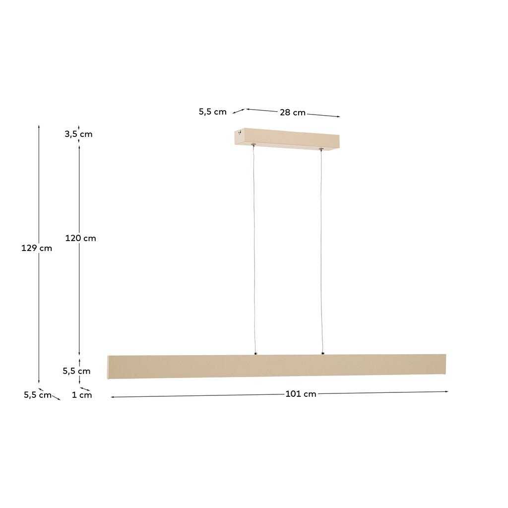 Plafonnier Boadella en aluminium finition peinte beige