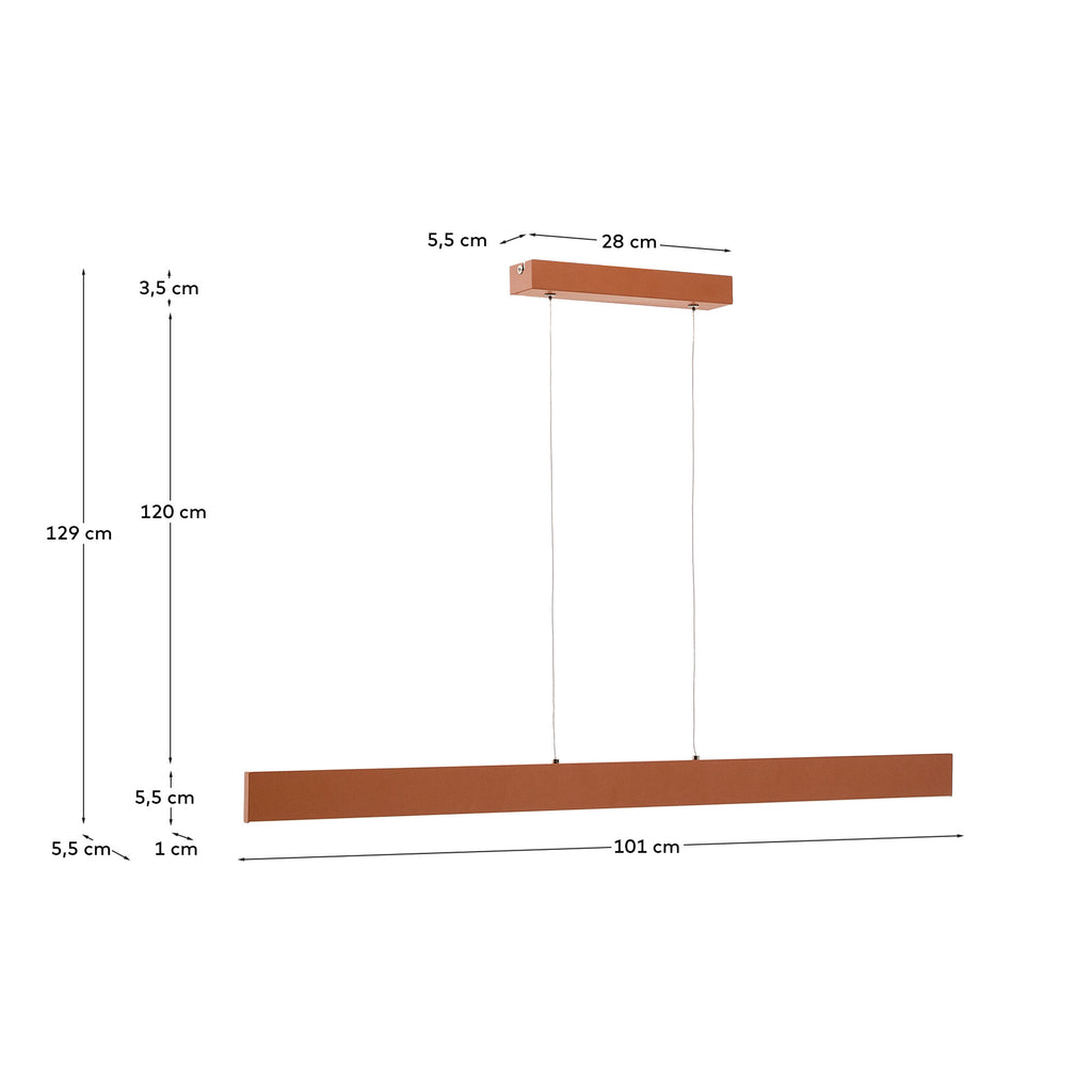 Plafonnier Boadella en aluminium finition peinte terracota
