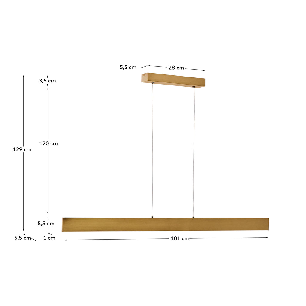 Plafonnier Boadella en aluminium finition peinte dorée