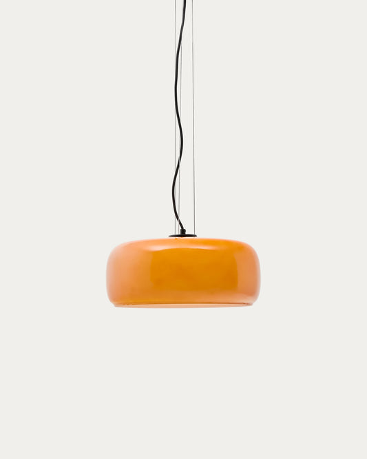 Plafonnier Reig en verre orange Ø 38 cm