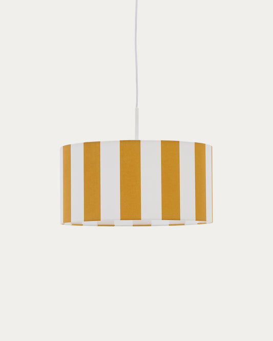 Abat-jour pour plafonnier Ciral à rayures jaune et blanc  Ø 40 cm