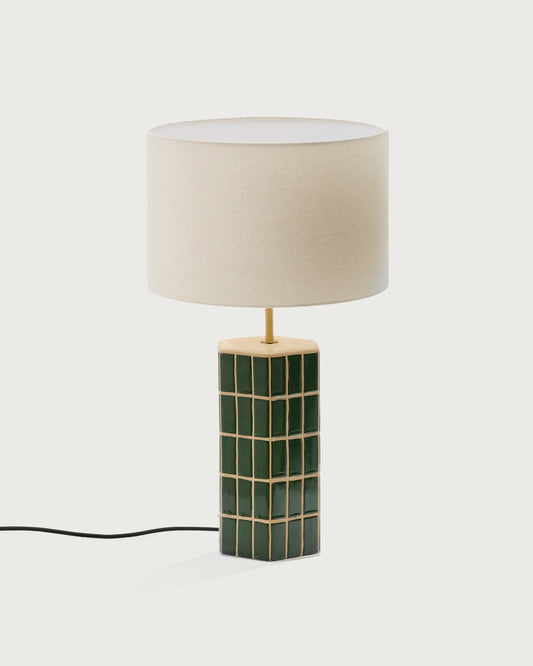 Lampe de table Rue en céramique verte