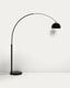 Lampadaire Madali en acier avec finition noir brillant et marbre noir