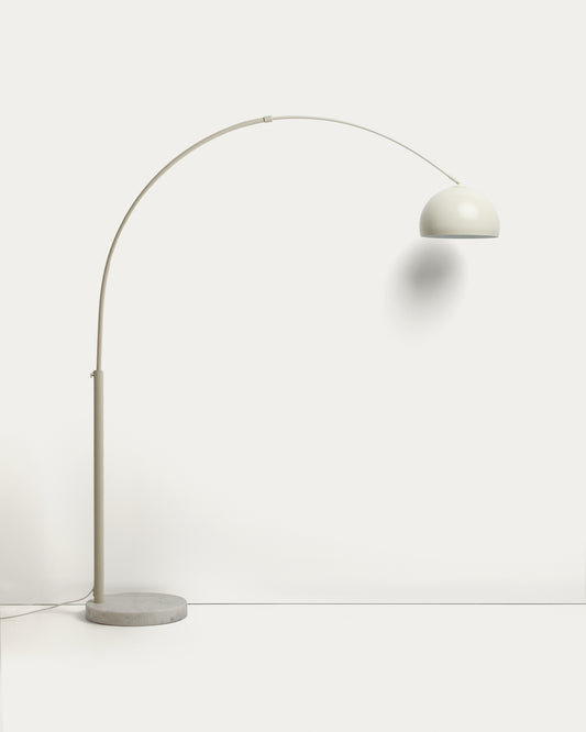 Lampadaire Madali en acier avec finition blanche et marbre blanc