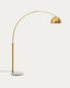 Lampadaire Madali en métal avec finition laiton et marbre blanc