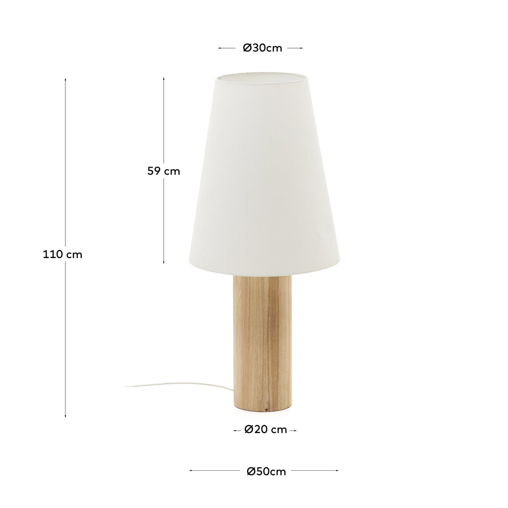 Lampadaire Marga en bois avec finition naturelle