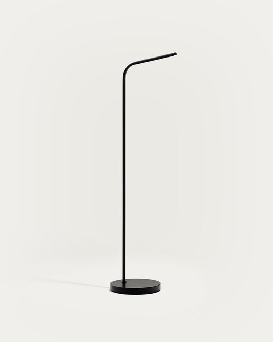 Support sur pied Nali pour lampes portables en métal avec finition peinte noire.