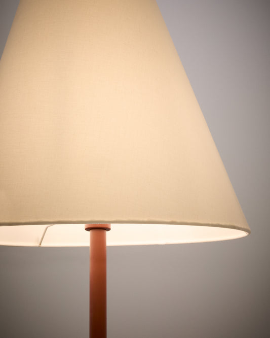 Navat floor lamp with a metal base in a terracotta painted finish