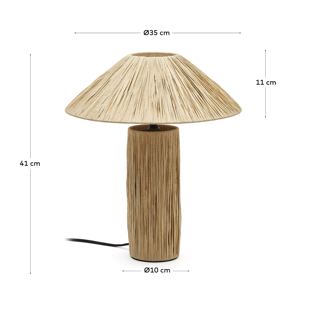 Lampe de table Samse en raphia naturel