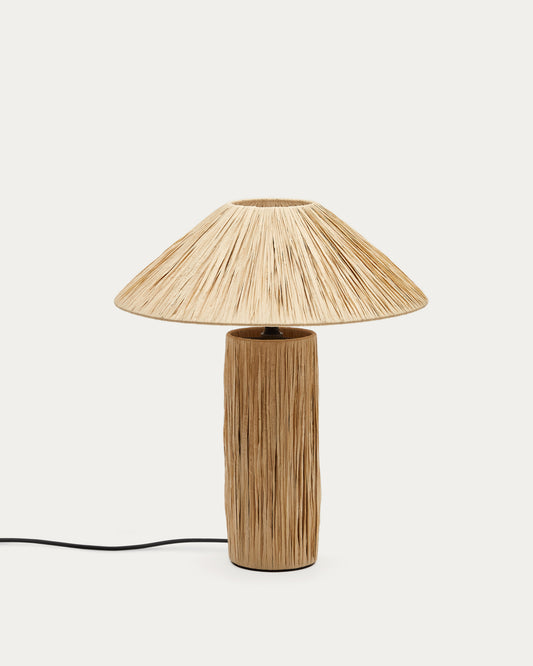 Lampe de table Samse en raphia naturel