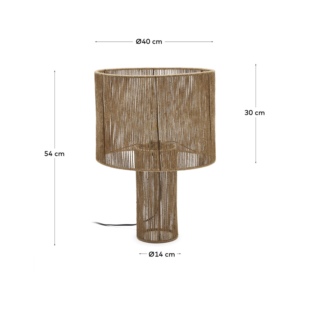 Lampe de table Pontos en jute finition naturelle