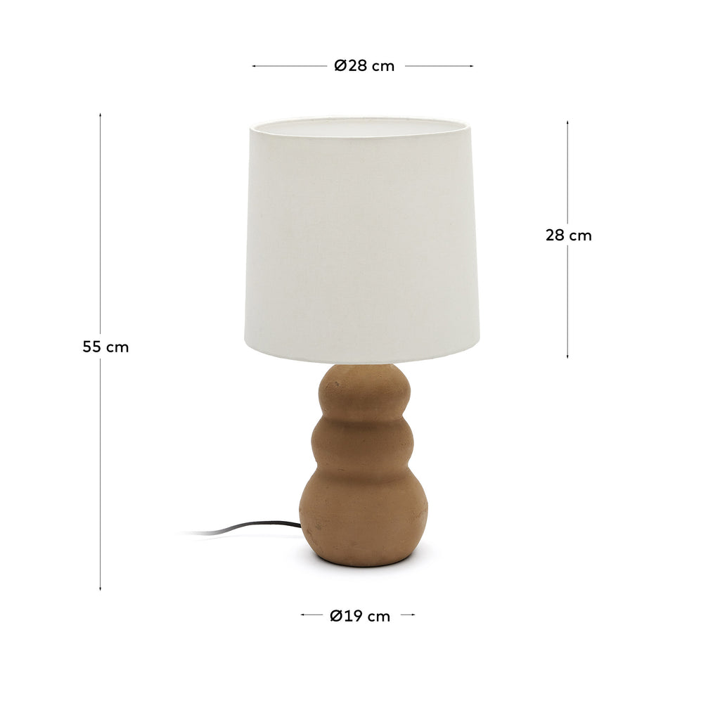 Lampe de table Madsen en terracotta et abat-jour blanc