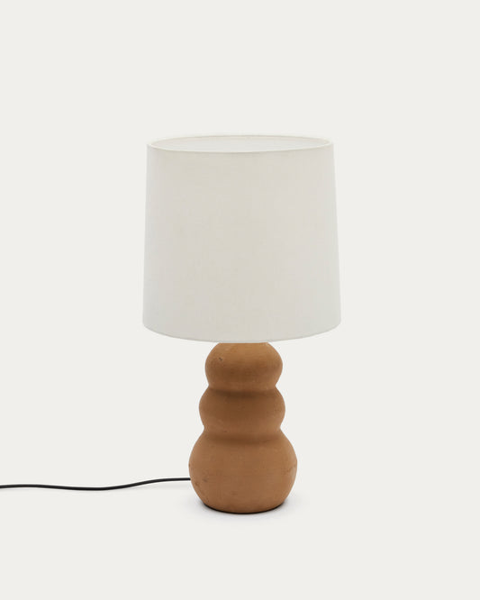 Lampe de table Madsen en terracotta et abat-jour blanc