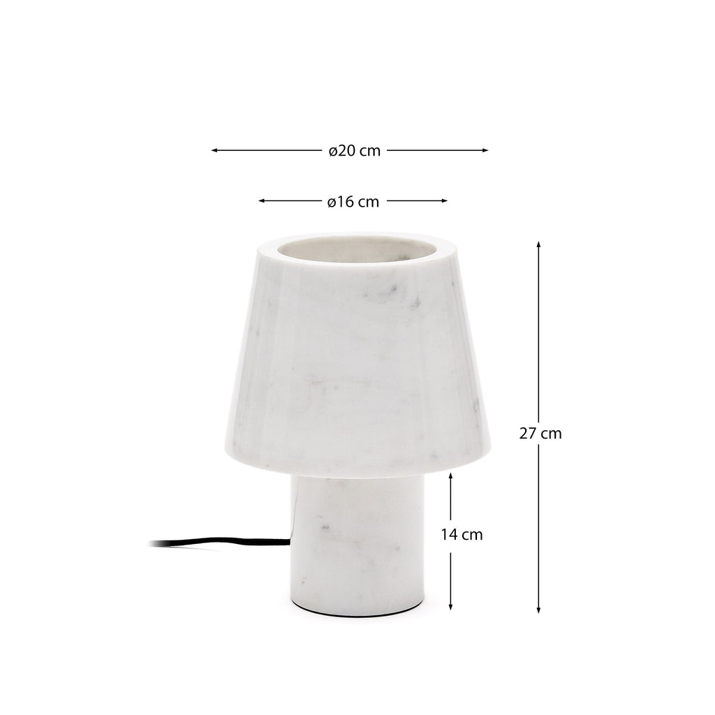 Lampe de table Alaro en marbre blanc