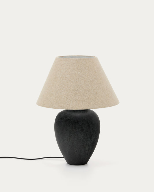 Lampe de table Mercadal en céramique avec finition noire
