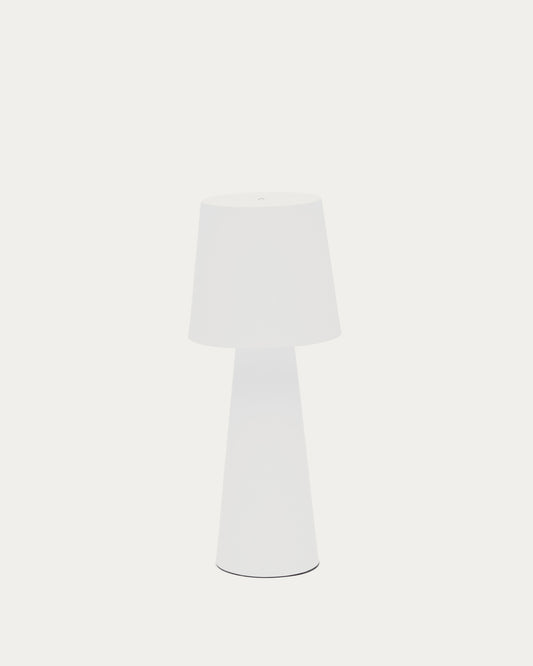Grande lampe de table extérieure Arenys en métal avec finition blanche
