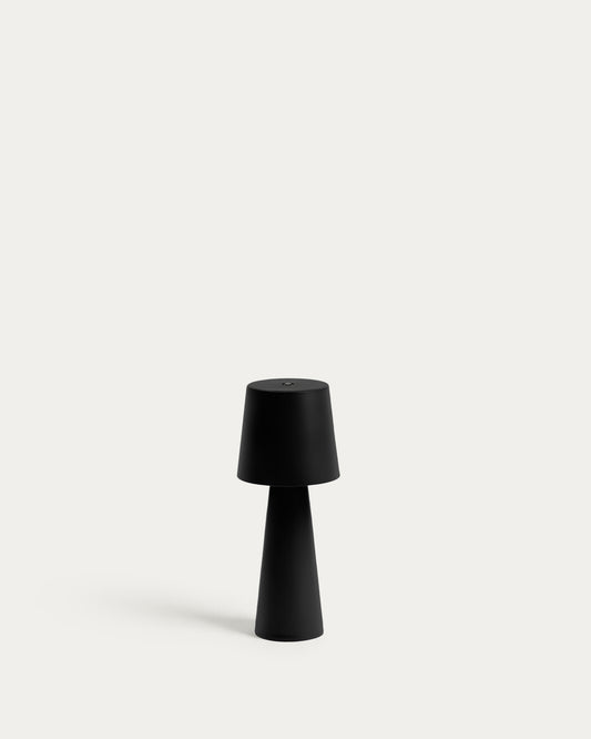 Petite lampe de table extérieure Arenys en métal avec finition noire