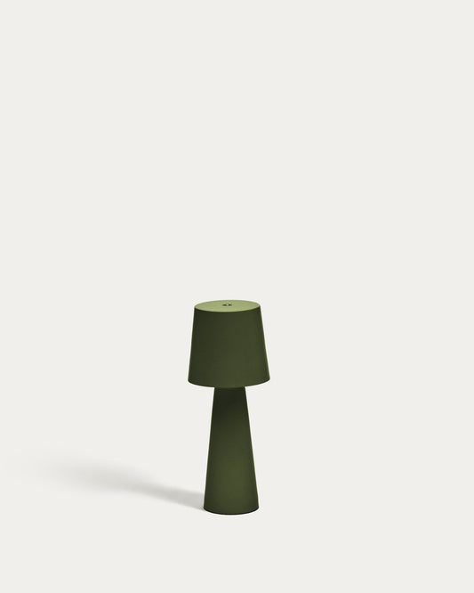 Petite lampe de table extérieure Arenys en métal avec finition verte