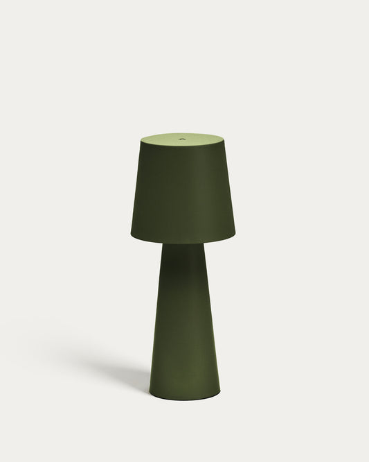 Grande lampe de table extérieure Arenys en métal avec finition verte