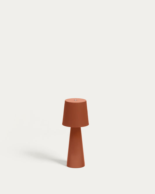 Petite lampe de table extérieure Arenys en métal avec finition terracotta
