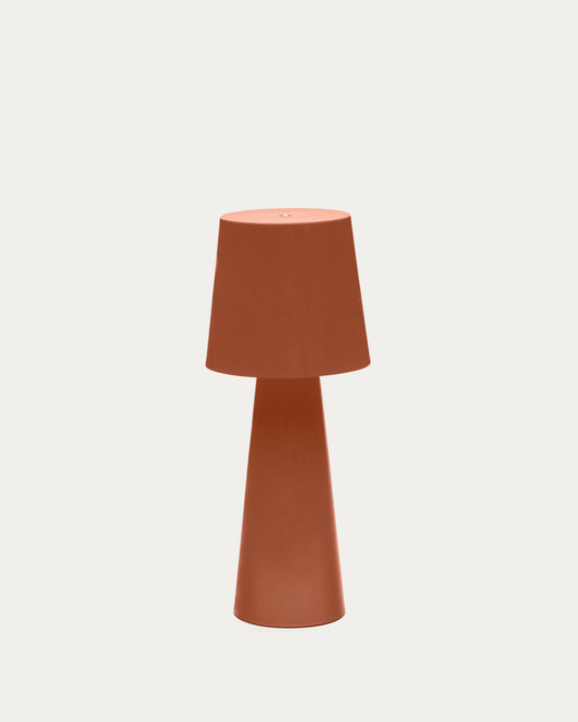 Grande lampe de table extérieure Arenys en métal avec finition terracotta