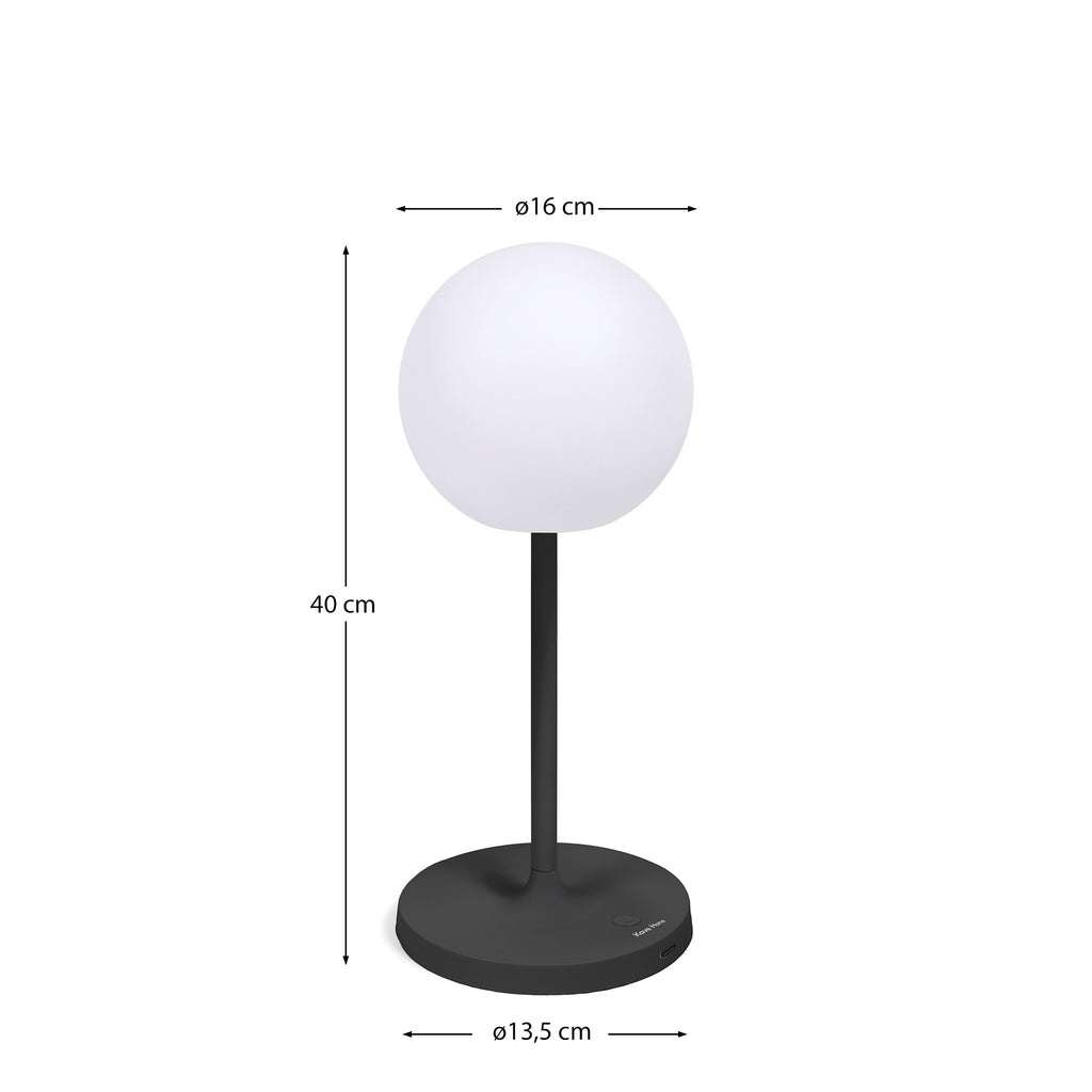 Lampe de table d'extérieure Dinesh en aluminium noir 40 cm