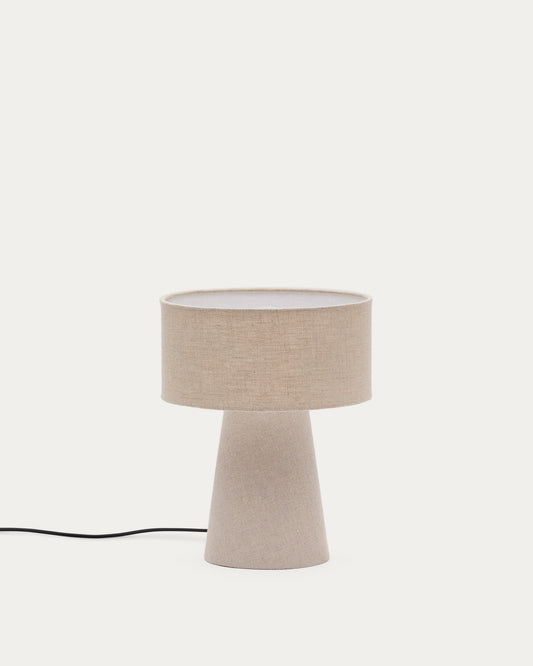 Lampe de table Algaida en tissu gris