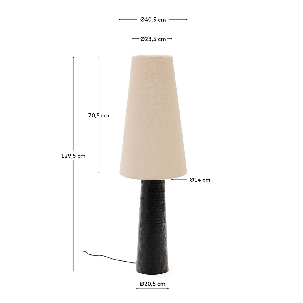 Lampadaire Senni en métal peint noir