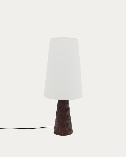 Lampe de table Amire en bois finition foncée