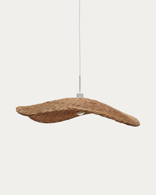Abat-jour pour suspension Bisbal en rotin avec finition naturelle Ø 80 cm