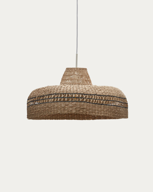 Abat-jour pour suspension Rupia fibres naturelles avec finition naturelle et noire Ø 55 cm