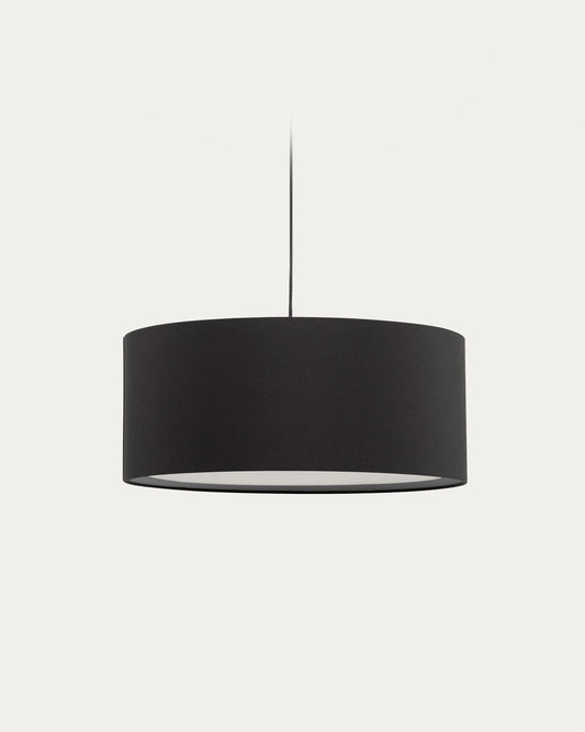 Abat-jour pour suspension Santana noir avec diffuseur blanc Ø 50 cm