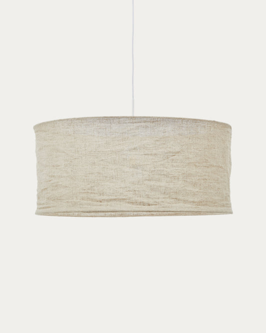 Abat-jour Mariela pour plafonnier en lin, finition beige Ø 80 x 40 cm