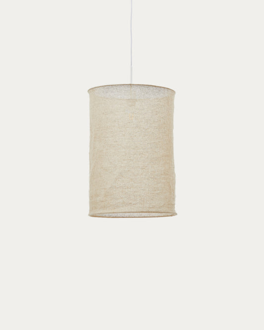Abat-jour Mariela pour plafonnier en lin, finition beige Ø 40 x 60 cm
