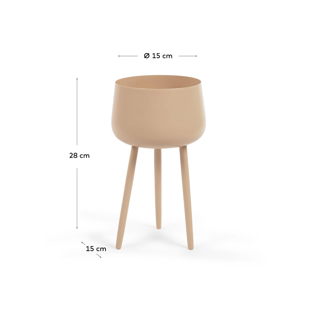Cache-pot Apia en métal beige Ø 15cm