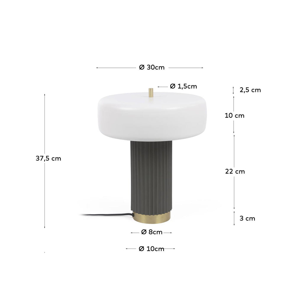 Lampe Serenella en métal peint blanc et vert