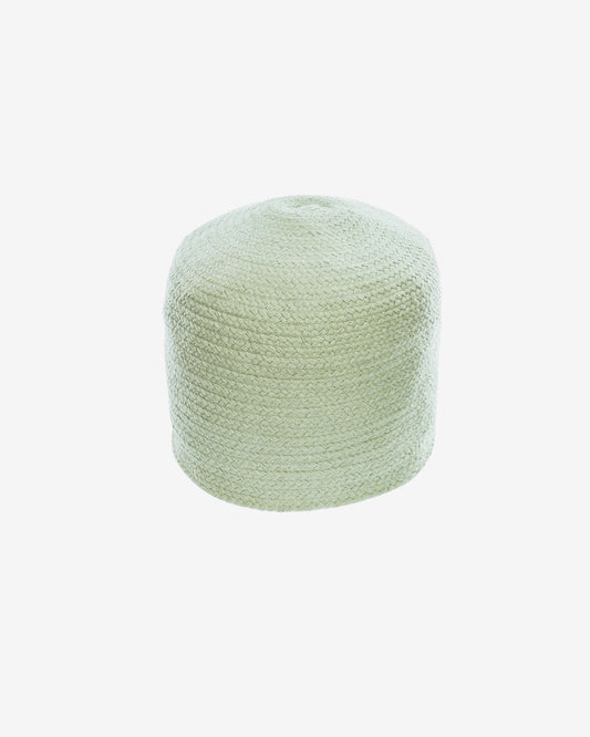 Pouf rond Daiana en coton vert Ø 40 cm
