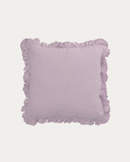 Housse de coussin Nacha en coton et lin mauve 45 x 45cm