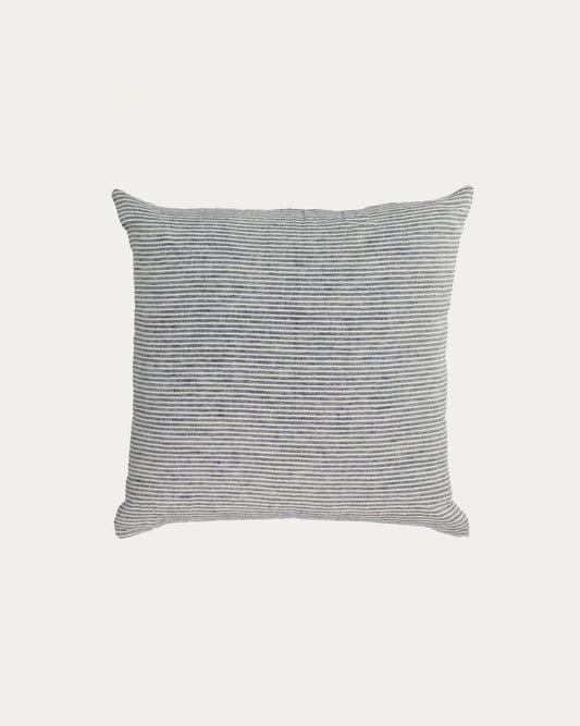 Housse de coussin Marena 100% lin rayures noir et blanc 45 x 45cm