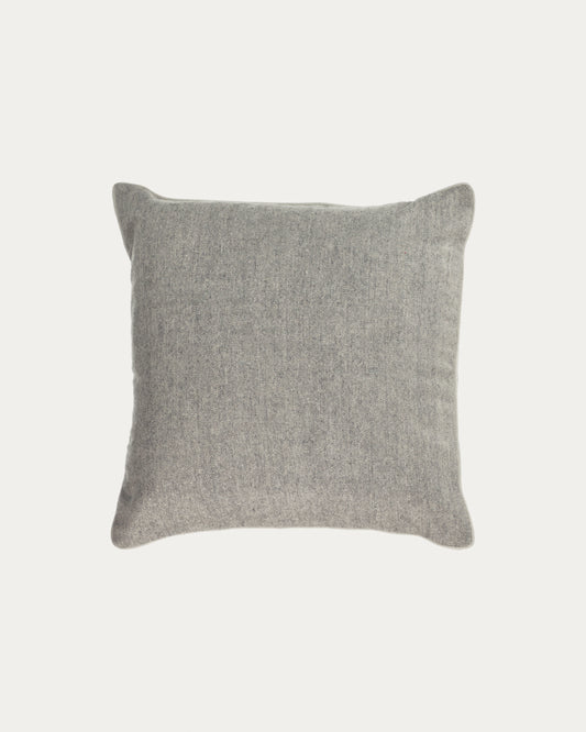 Housse de coussin Alcara gris avec liseré blanc 45 x 45 cm