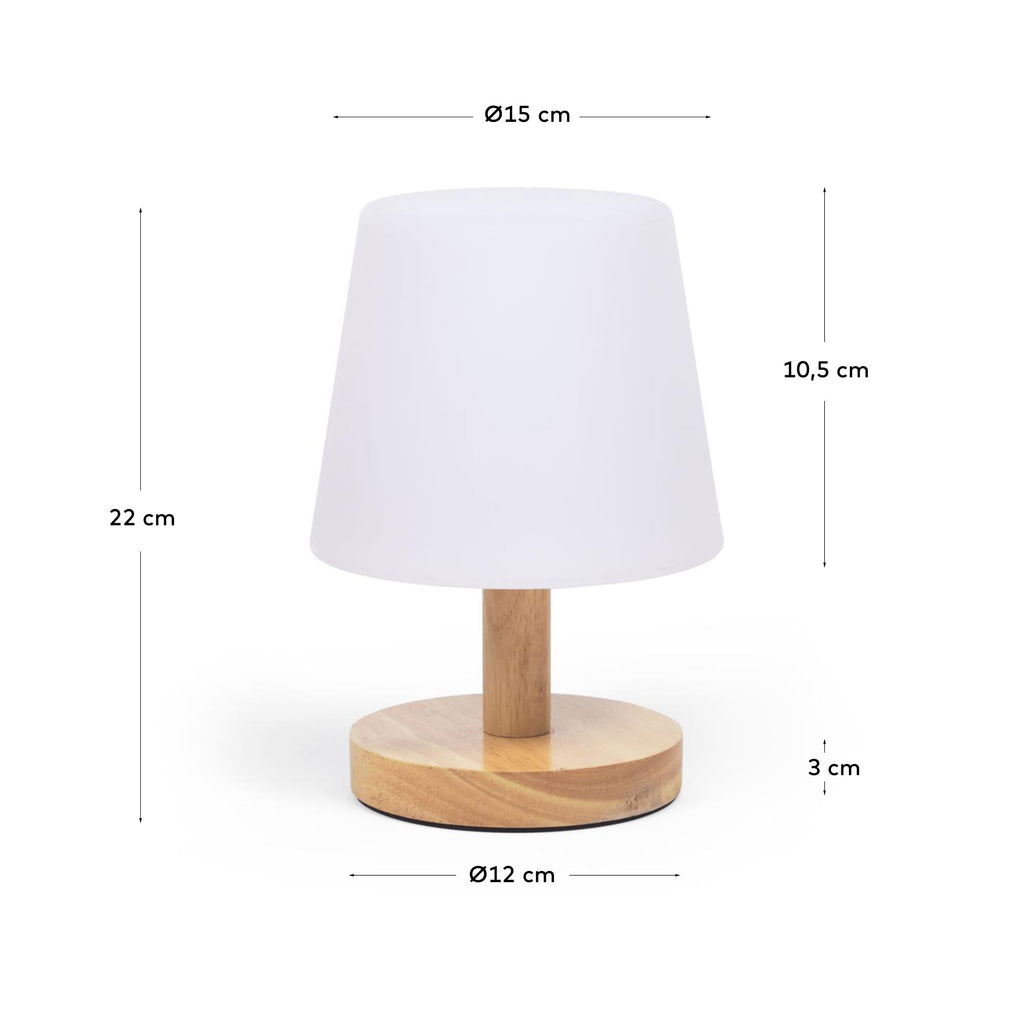Ambar table lamp in polythylene and wood