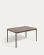 Zaltana extendable aluminium outdoor table with matt brown finish 140 (200) x 90 cm