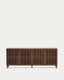 Beyla sideboard with 4 doors in ash veneer and solid ash wood with walnut-tone finish 180 x 71.5 cm FSC 100%